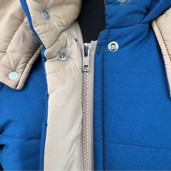 Vintage 70s L.L. Bean Hooded Puffer Parka | Sz Small (Estimated) | Blue & Tan - Picture 8 of 16
